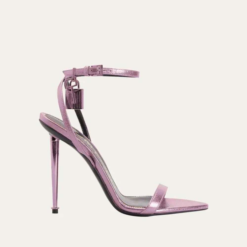 Tom Ford Lock Metallic Sandals. Worn once. Size 38.